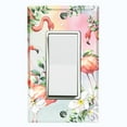 thumbnail image 1 of Metal Light Switch Plate Outlet Cover Tropical Pink Flamingo Flowers Rainbow FGO003, 1 of 13