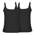 thumbnail image 5 of Hvot&aat 2 Pack Women's Spaghetti Strap Ribbed Tank Tops Sleeveless Form Fitting Scoop Neck Basic Cami Shirts, 5 of 5