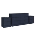 thumbnail image 3 of Kappesberg Fresno Modern 3-Piece Bedroom Set – 6-Drawer Dresser & Two 2-Drawer Nightstands – Blue - for Adults and Teens, 3 of 9