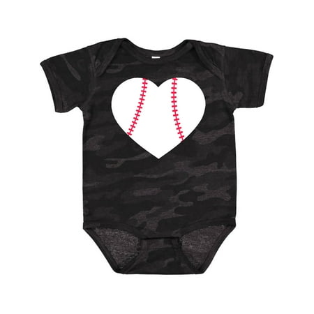

Inktastic Heart Shaped Baseball Gift Baby Boy or Baby Girl Bodysuit