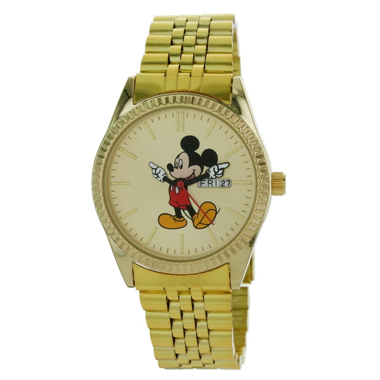 Man's Mickey Mouse Watch Yellow Gold with Day and Date - MK8186LA