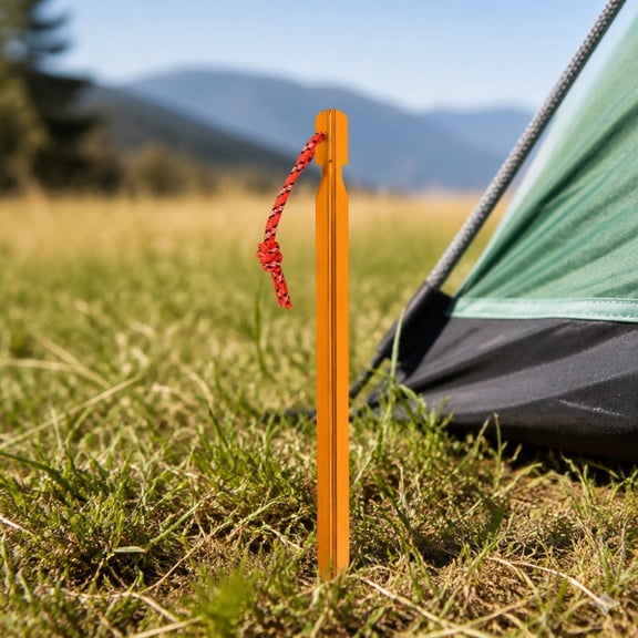12 Pack 7” Tent Stakes, Aluminum Lightweight Tent Stake Heavy Duty Spikes Anchors with Reflective Rope Camping Accessories for Outdoor Hiking Canopy