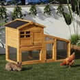 thumbnail image 2 of Ataucjin 2-Tier Wooden Rabbit Hutch Cage,Indoor Outdoor Pet House with Anti-Chew Metal Ramp, Removable Leak-Proof Tray, Ventilated Wire Netting, Spacious Catwalk for Small Animals, 2 of 7