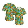 thumbnail image 3 of Yiaed Pineapple Print Women's T Shirt V-Neck Short Sleeve Shirt Casual Breathable Tee Summer Tops-Medium, 3 of 5