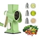 thumbnail image 1 of Cortador de verduras, manivela manual, rallador rotatorio, cortador mandolina multifunción de acero inoxidable, juego de 3 hojas, entrada grande, herramienta de cocina fácil de limpiar, 1 of 6
