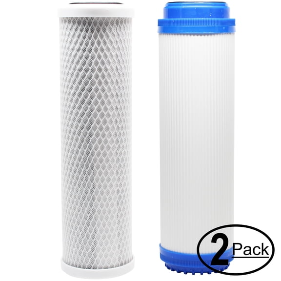 2-Pack Replacement for Filter Kit for H2O Distributors ADWU-DM RO System - Includes Carbon Block Filter & Granular Activated Carbon Filter - Denali Pure Brand