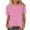 Hot Pink, variant on Posijego Womens Short Sleeve T-Shirts Summer Crew Neck Pleated Casual Dressy Blouses Women's Tunic Top with Leggings