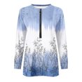 thumbnail image 4 of Chandails à Capuchon Mode pour Femmes 2023 Hauts Automne Manches Longues Chandail Ample Chemise Chic Décontractée Chandails à Col Rond pour Dames Rabais de 50 % Liquidation Costumes d'Halloween/Noël, 4 of 5
