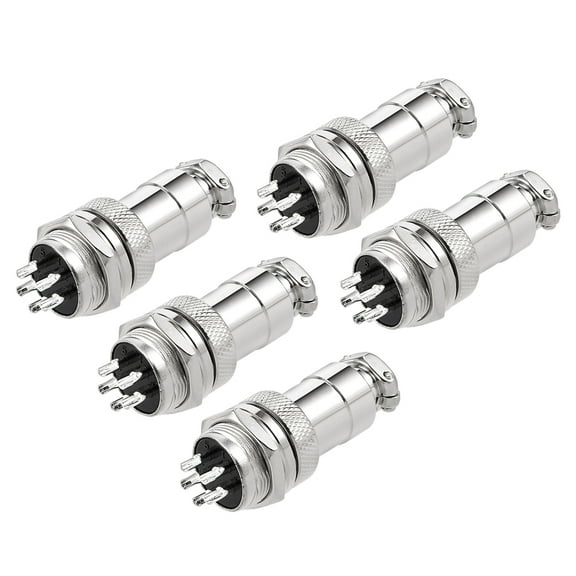 5pcs Aviation Connector 16mm 5P 5A 125V GX16-5 Waterproof Male Wire Panel Power