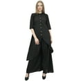 thumbnail image 3 of Phagun Asymmetrical Solid Black Indian Clothing Kurta Kurti With Palazzo Pant-26, 3 of 6