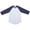 Heather Gray/Navy, variant on Men's Raglan 3/4 Sleeve Baseball T Shirt, White/Black, Medium