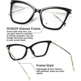 thumbnail image 3 of FEISEDY Oversized Cat Eye Glasses Frame with Clear Lenses Eyewear for Women B2460, 3 of 14