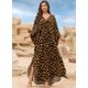 thumbnail image 5 of Vestido kaftán para mujer Yanziliu, talla grande, cuello en V, estampado de leopardo, 5 of 6
