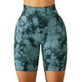 thumbnail image 1 of Pantalones cortos de Yoga para mujer, mallas de cintura alta con Control de barriga y levantamiento de cadera, pantalones cortos de deporte y entrenamiento sin costuras teñidos con lazo para mujer, 1 of 6