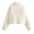 thumbnail image 4 of HTNBO Womens Cropped Jacket Fall Fashion Zip up Coats Lapel Collar Crop Casual Jackets Outerwear with Pockets, 4 of 6