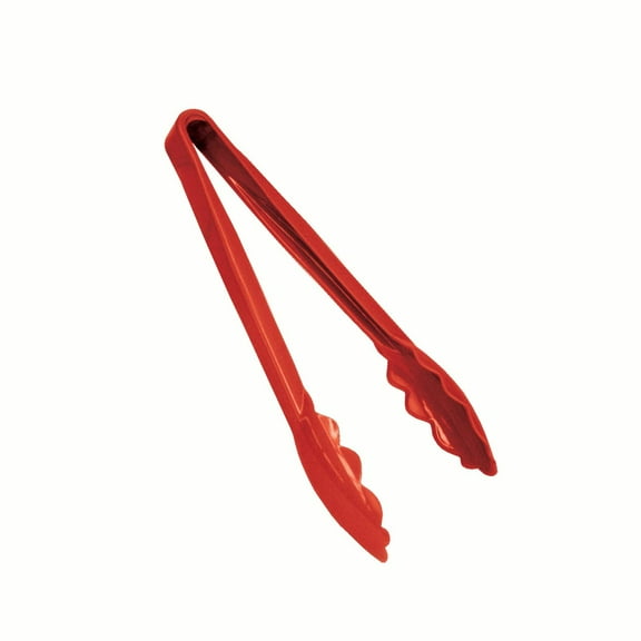 Excellante 6" scallop grip tong, polycarbonate, red color, comes in each