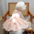 thumbnail image 2 of Elegante vestido de novia con lazo para perro, vestido de princesa para cachorro, diseño de lujo bordado con flores, ropa para perros pequeños, fiesta de graduación, 2 of 5