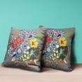 thumbnail image 4 of Amrita Sen Friendship Bouquet Indoor/Outdoor Pillow with Removable Cover in Gray Green Pink Blue16x16, 4 of 5