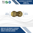 thumbnail image 4 of 10 Pcs XFITTING Push Fit 1/2 Inch x 1/2 Inch, 1/2" Push Fit Coupling, 27-3-2=10XX, 4 of 4
