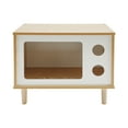 thumbnail image 3 of Cat House, Floorstanding Cat Bed Indoor, Modern TV-Shaped Cat Shelter 19.7*11.4*15.7in(Walnut, White), 3 of 23