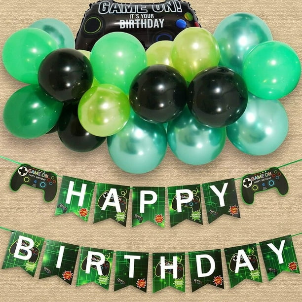  HYOWCHI Miner Crafting - Suministros para fiesta de cumpleaños  – 115 piezas de guirnalda de globos de minero para manualidades, decoración  de arco de globos verde y marrón para videojuegos, temática 