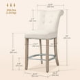 thumbnail image 3 of HOMCOM Counter Height Bar Stools Set of 2 with Button Tufted Back Footrest, 3 of 10