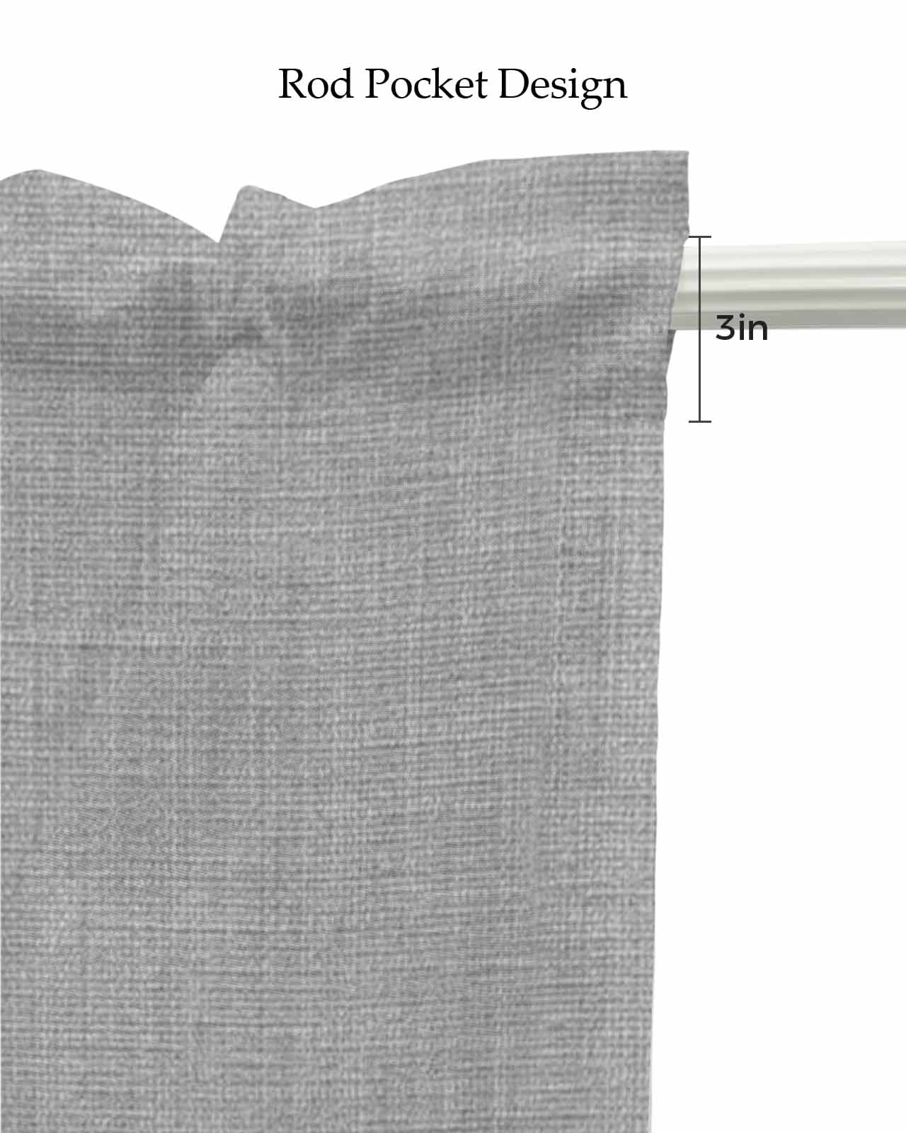 Grey Farmhouse Kitchen Valances for Windows Farmhouse Linen Window Valance Curtain for Living Room Window Treatment Vintage Country Monochrome Textured Valance Rod Pocket Topper Drape, 42 x 18 Inch