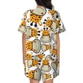 thumbnail image 3 of Naloa Giraffes Head Women's Short-Sleeved Pajama Set, Loungewear, Summer pajamas, Breathable Cozy - XX-Large, 3 of 9