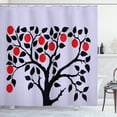 thumbnail image 1 of Ambesonne Fruits Shower Curtain, Black Tree Ripe Fruit Art, 69"Wx84"L, Lilac Black Red, 1 of 3