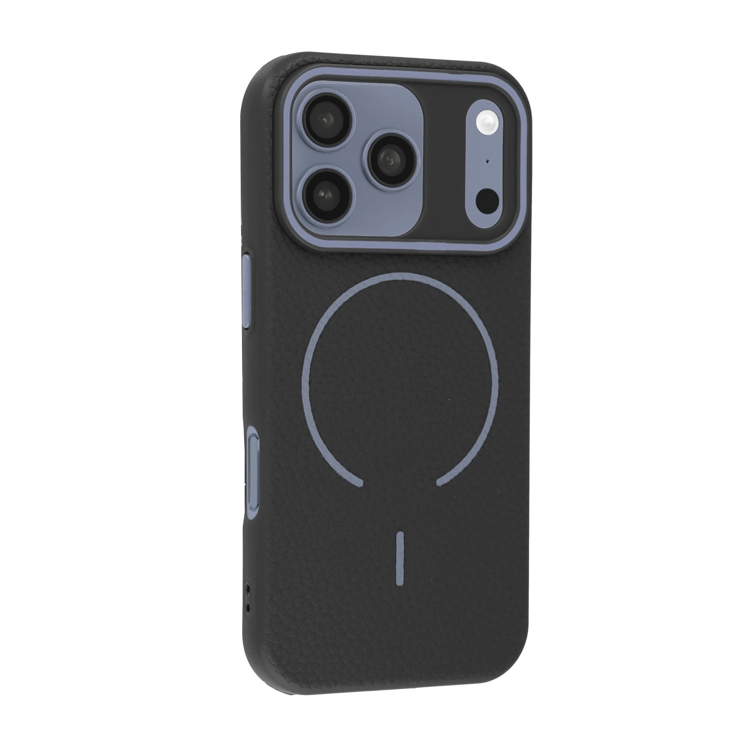 Magnetic Leather Grip Protective Cover for iPhone 17 Pro Max - Black