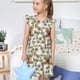 thumbnail image 4 of Fotbe Hawaiian Style Vestido de Dormir para Niñas de 3 a 10 Años, Mangas Cortas, Estilo Princesa, Pijama Camisón con Mangas Voladas-Medium, 4 of 6
