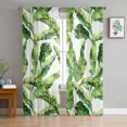 Banana Leaf Tropical Plant Chiffon Sheer Curtains For Living Room