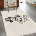 thumbnail image 2 of 3'x5' Area Rugs, Happy Groundhog Indoor Outdoor Area Rug for Living Room Bedroom, Spring Vintage Groundhog Line Art Washable Bathroom Rugs Kitchen Floor Carpet Mats Home Decor Aesthetic, 2 of 8