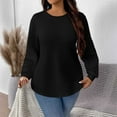 thumbnail image 2 of Kaemgyyd Plus Size Sweatshirt for Women Casual Oversized Textured Crew Neck Pullover Solid Loose Soft Long Sleeve Tops, 2 of 7