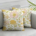 thumbnail image 3 of BANET Pink Flower with Golden Border Pillowcase, for Hair and Skin, Wrinkle&amp;Fade Resistant Pillow Cover with Envelope Closure Set of 2 18x18in, 3 of 7