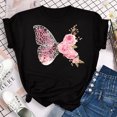 thumbnail image 2 of Rosa Leopardo Estampado Mariposa Y floral Nueva Camiseta De Mujer Ropa De Manga Corta Primavera Y Verano, 2 of 4