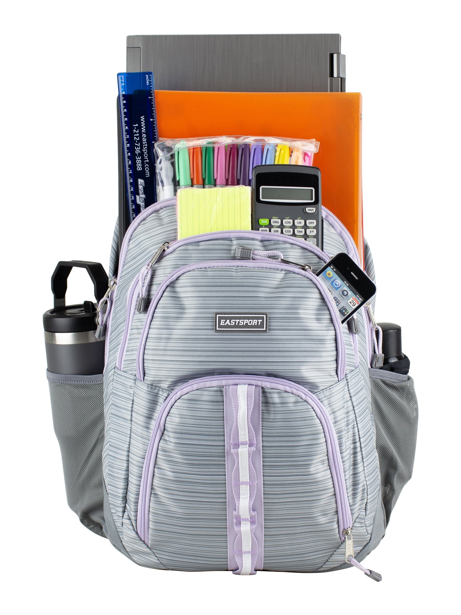 Eastsport Unisex Rally Sport 2.0 Backpack, Grey Pinstripe