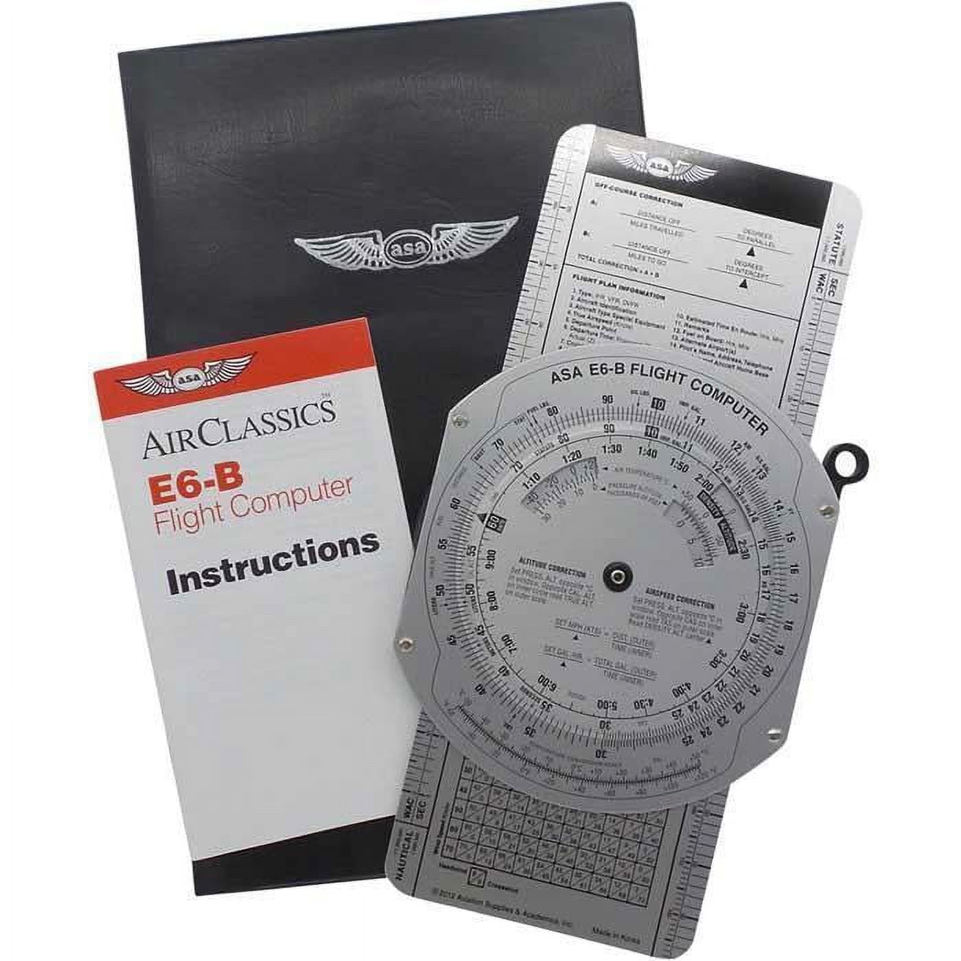 Aviation Supplies & Academics E6B Aluminum Flight Computer, 9-3/4" x 5", with Vinyl Case