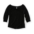 thumbnail image 1 of Aeropostale Camiseta gráfica de manga 3/4 metálica para mujer, negro, extragrande Aeropostale Camiseta gráfica, 1 of 1