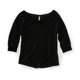 thumbnail image 1 of Aeropostale Camiseta gráfica de manga 3/4 metálica para mujer, negro, extragrande Aeropostale Camiseta gráfica, 1 of 1