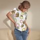 thumbnail image 3 of Fotbe Donut Sloth Body de Mujer con Cuello Redondo y Mangas Cortas, Sin Mangas Ajustado, Suave, Cómodo y Básico-Large, 3 of 7