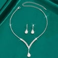 thumbnail image 2 of Bridal Wedding Jewelry Set Silver Rhinestone Necklace Earrings Sets Formal Costume Jewelry for Women and Brides, 2 of 4