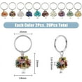 thumbnail image 2 of 20Pcs 10 Colors Tree of Life Keychain with Natural Crystal Stones 304 Stainless Steel Keychain Charm Pendant Handmade DIY Key Chain Charm, 2 of 7