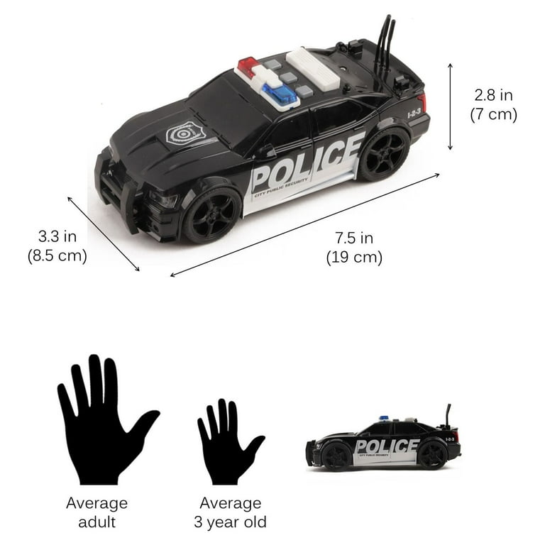 Toy To Enjoy Friction Powered Police Car with Light & Sounds