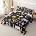 thumbnail image 3 of Homewish Halloween Witch Set Twin Quilt Set, Skull Skeleton Candle Twin Coverlet Set, 2 Pieces 1 Bedspread and 1 Pillowcase, 3 of 7