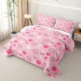 thumbnail image 3 of Homewish Dog Paw Quilt King,Cartoon Pet King Coverlet Set,Pink,Puppy Print Decor,3 Pieces, 3 of 7