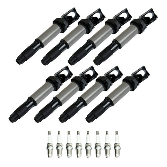 Ignition Coil and Iridium Spark Plug Compatible with BMW 550i 650i X5 4.8L V8 Replacement for UF515 Fits select: 2007-2008 BMW X5 4.8I, 2008 BMW 750 LI