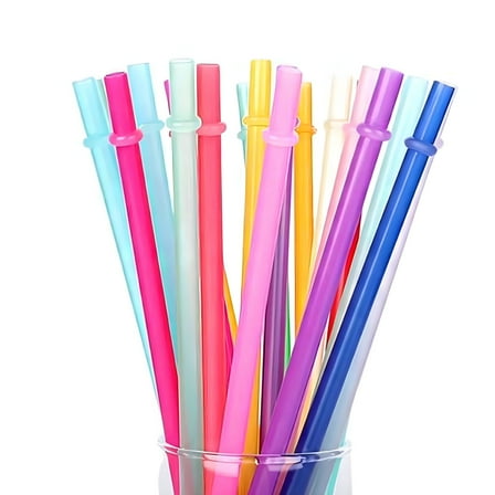 ACDANC 25Pcs Plastic Reusable Straws for Tumblers,Fits Large Cups Reusable Straws Plastic