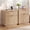 oak 2, variant on Fluted Nightstand Set of 2 with Charging Station, 23'' Mid Century Nightstand with 2 Drawers, Modern End Table for Bedroom Living Room, Curved Profile, Oak