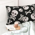 thumbnail image 4 of Sikiie black white Skull bone Pillow Covers, Throw Pillow Case Cushion Covers,Cushion for Bedroom,Couch,Home-20"x30", 4 of 6